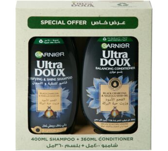 Garnier Ultra Doux Purifying & Shine Shampoo 400 ml + Conditioner 360 ml