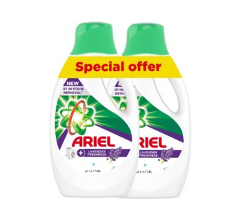 Ariel Lavender Freshness Laundry Detergent Liquid Gel Value Pack 2 x 1.8 Litres