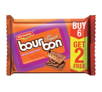 Britannia Bourbon Chocolate Flavoured Cream Biscuits 8 x 100 g