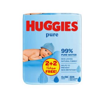 Huggies Pure Baby Wipes 4 x 56 pcs