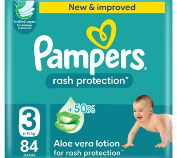 Pampers Rash Protection Taped Diapers, Size 3, 6-10kg, Giant Pack, 84 pcs