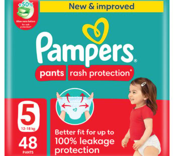 Pampers Rash Protection Pants Diapers, Size 5, 12-18kg, Mega Pack, 48 pcs