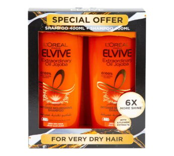 L’Oreal Paris Elvive Extraordinary Oil Jojoba Intense Nourishing Shampoo 2 x 400 ml